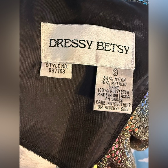 Vintage metallic iridescent rainbow sequin top- back zip- 1980s. M - Picture 6 of 7